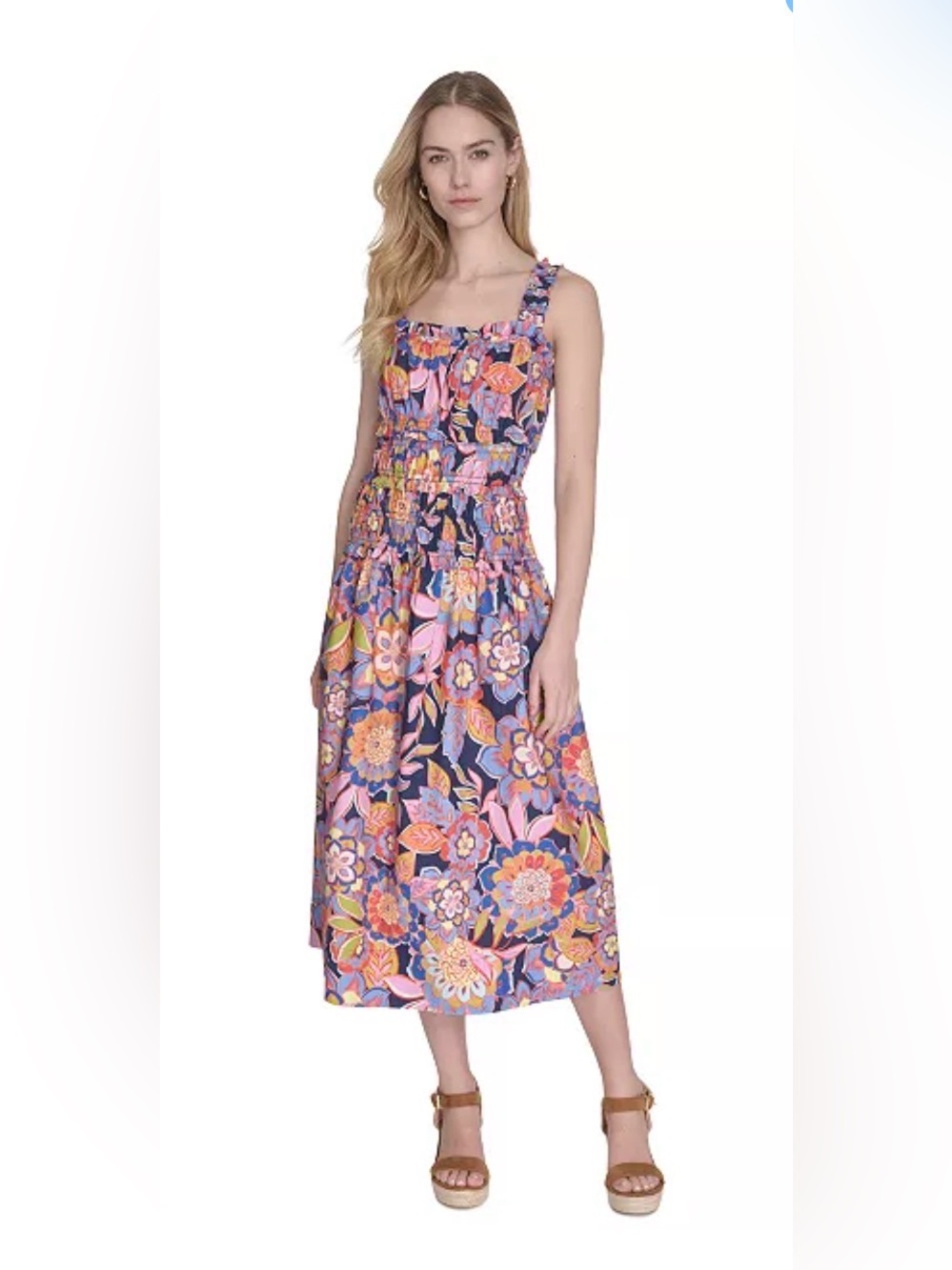 Eliza J plus
Dress
Women's Cotton Smocked-Waist Floral-Print